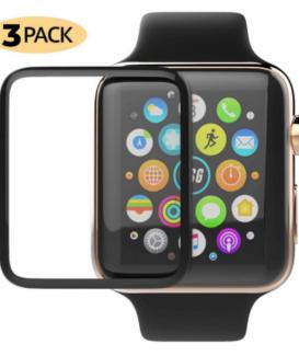 Apple Watch Screen Protector 3-Pack Premium 3D Tempered Glass Full Coverage HD Clear Scratch-Resistant Anti Bubble Screen Protector for iWatch 38mm Series 3 2 1